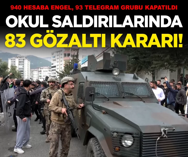 Okul saldırılarının ardından büyük operasyon: 83 gözaltı, yüzlerce hesaba engel!