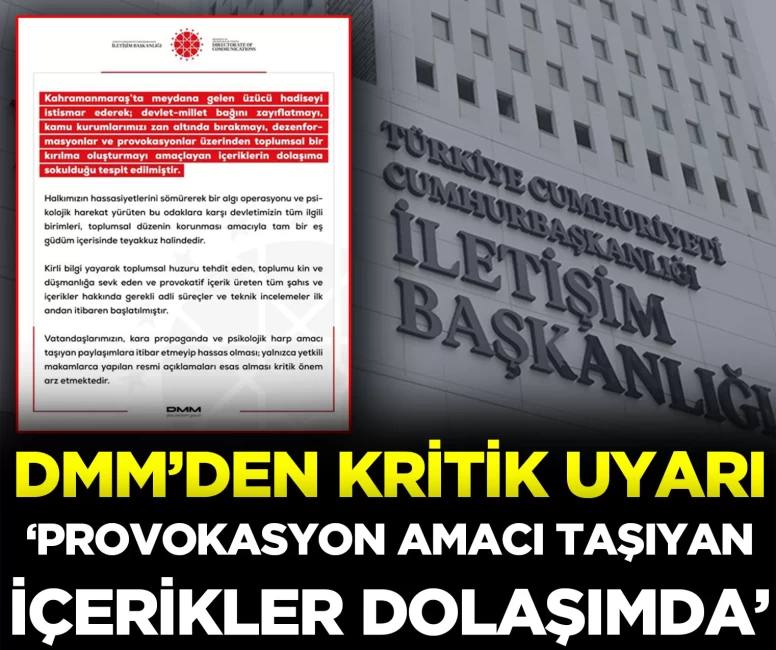 Dezenformasyonla Mücadele Merkezi'ndan kritik uyarı!