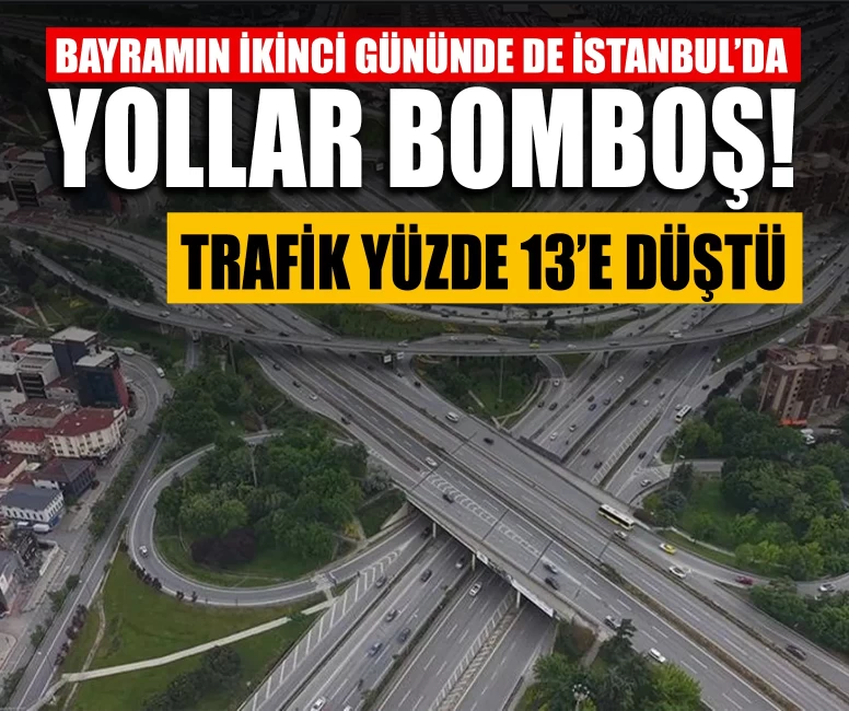 Bayramın ikinci gününde de İstanbul’da yollar bomboş! Trafik yüzde 13’e düştü