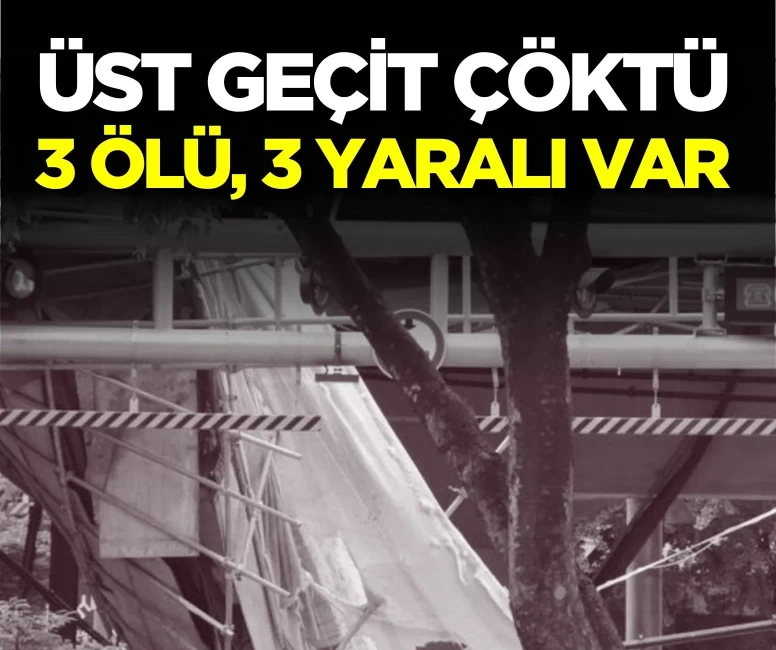 Yıkımı süren üst geçit büyük bir gürültüyle çöktü!