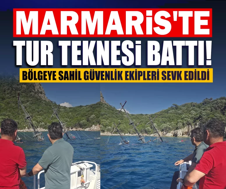 Marmaris'te panik yaratan olay! Tur teknesi battı!