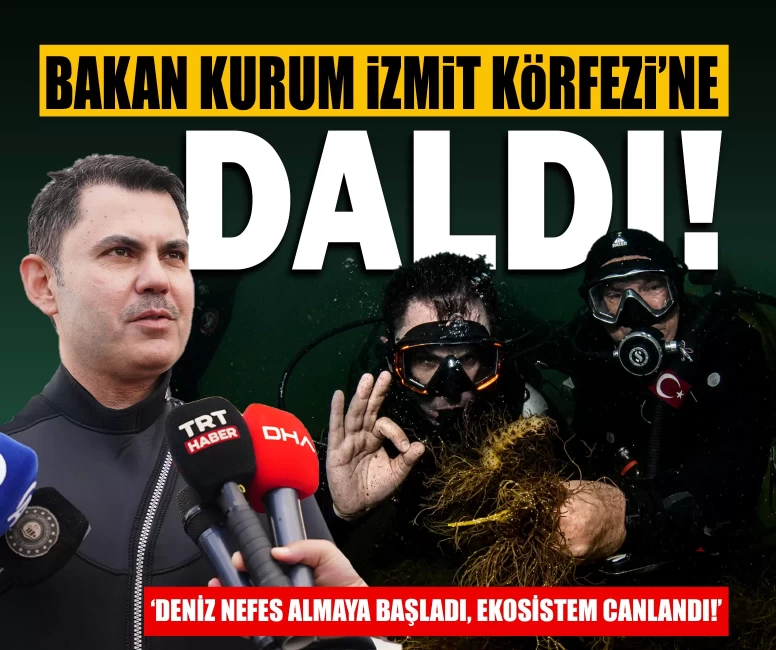 Bakan Kurum İzmit Körfezi’ne daldı: ‘Deniz nefes almaya başladı, ekosistem canlandı!’