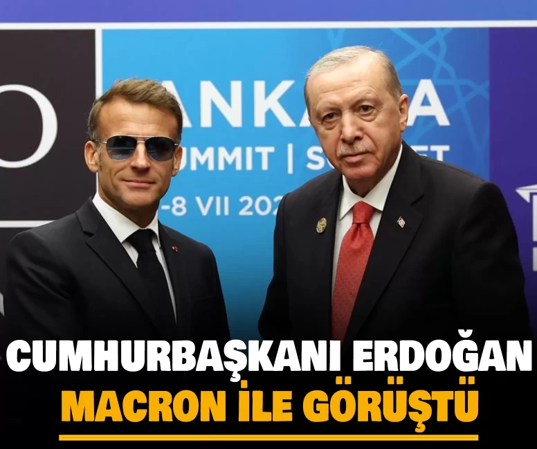 Cumhurbaşkanı Erdoğan, Macron ile görüştü