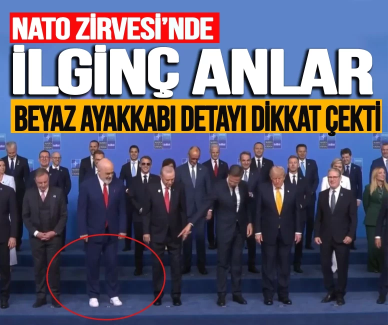 NATO Zirvesi'nde ilginç anlar! Beyaz ayakkabı detayı dikkat çekti