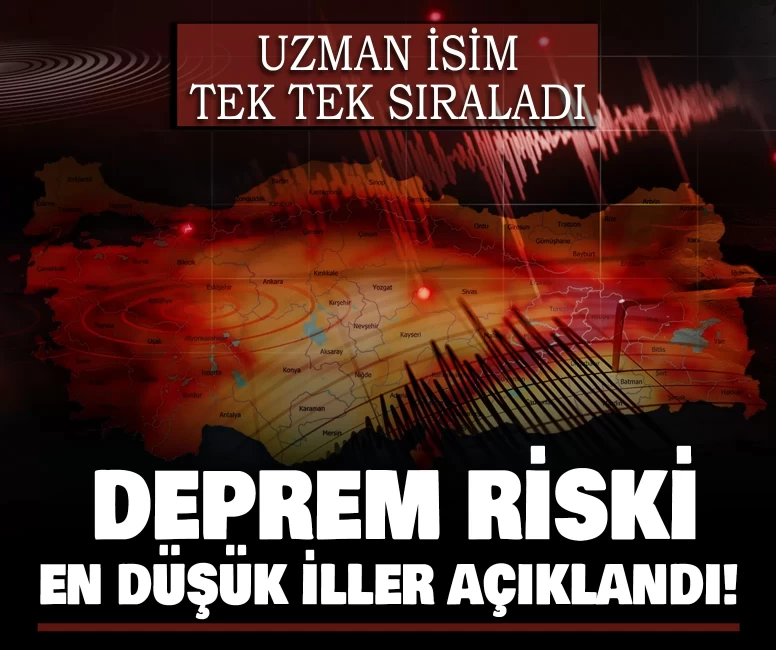 Deprem riski en düşük iller açıklandı!
