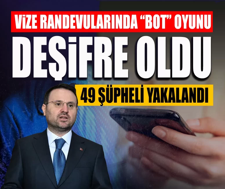 Vize randevularında “bot” oyunu deşifre oldu: 49 şüpheli yakalandı