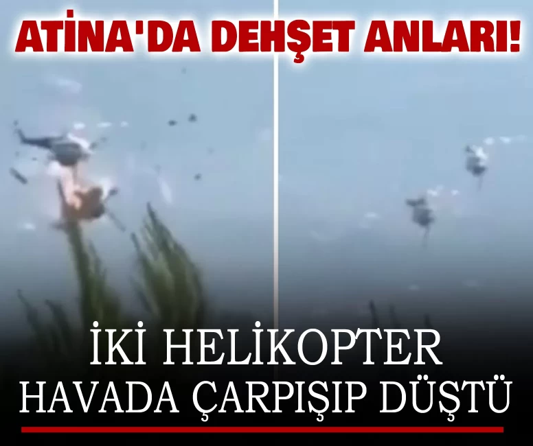 İki helikopter havada çarpışıp düştü