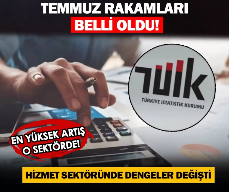 TÜİK açıkladı! Hizmet üretim endeksi Temmuz’da yüzde 3 arttı