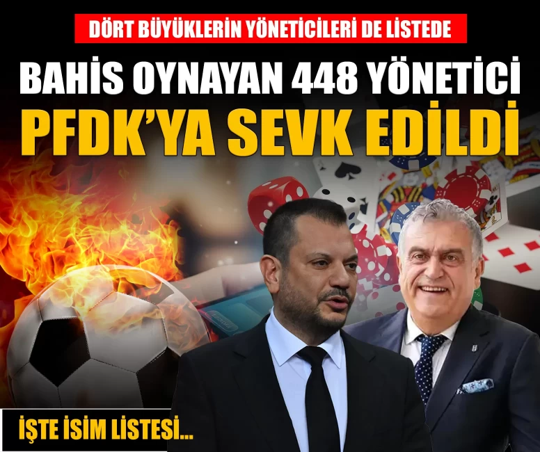 TFF bahis oynayan 448 kulüp yöneticisini PFDK'ya sevk etti