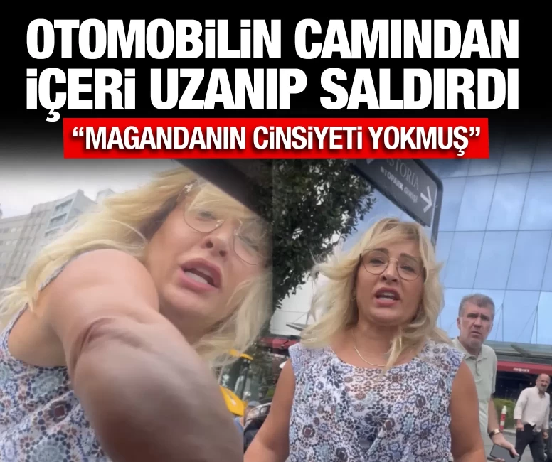 Otomobilin camından içeri uzanıp saldırdı