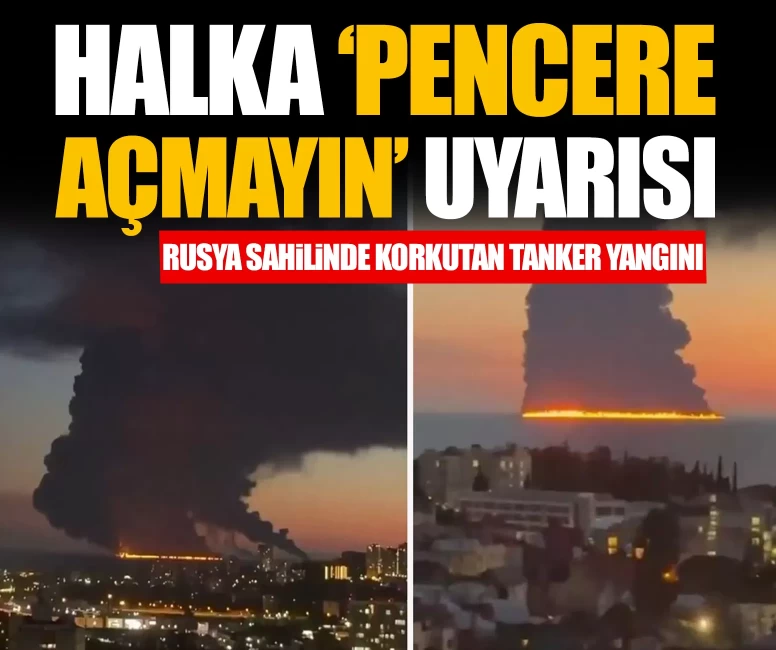 Rusya sahilinde korkutan tanker yangını