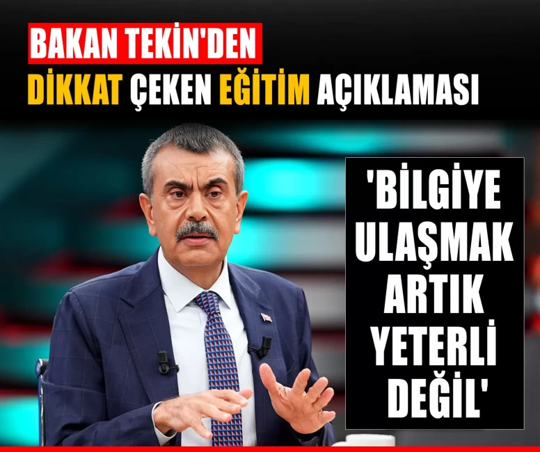 Bakan Tekin'den dikkat çeken eğitim açıklaması