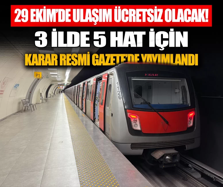 29 Ekim'de bazı hatlarda ulaşım ücretsiz olacak