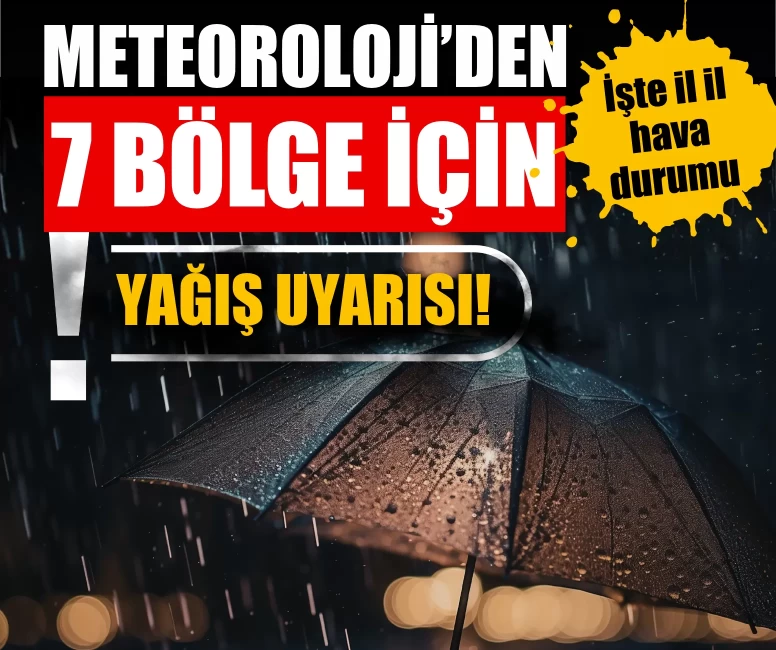 Meteoroloji’den 7 bölge için yağış uyarısı!