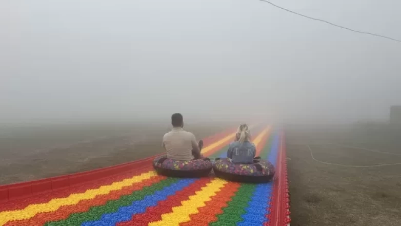 Yaylada 161 metrelik adrenalin kaydırağı