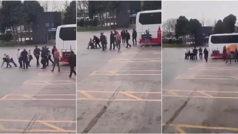Otobüs terminalinde tekme tokat kavga! Yolcu ve şoför birbirine girdi