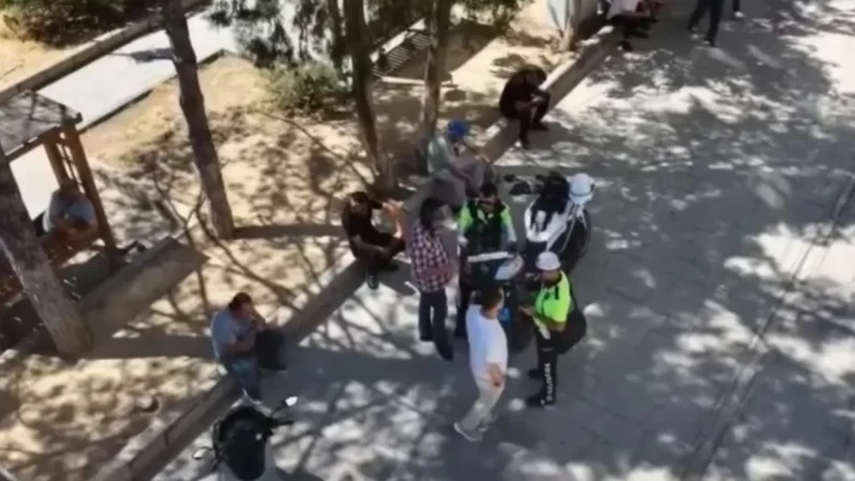 Kırıkkale'de motosikletlilere dron kıskacı