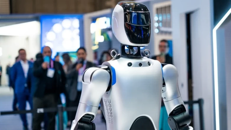Gözü dönmüş insansı robot canlı yayında mühendisine tekme savurdu