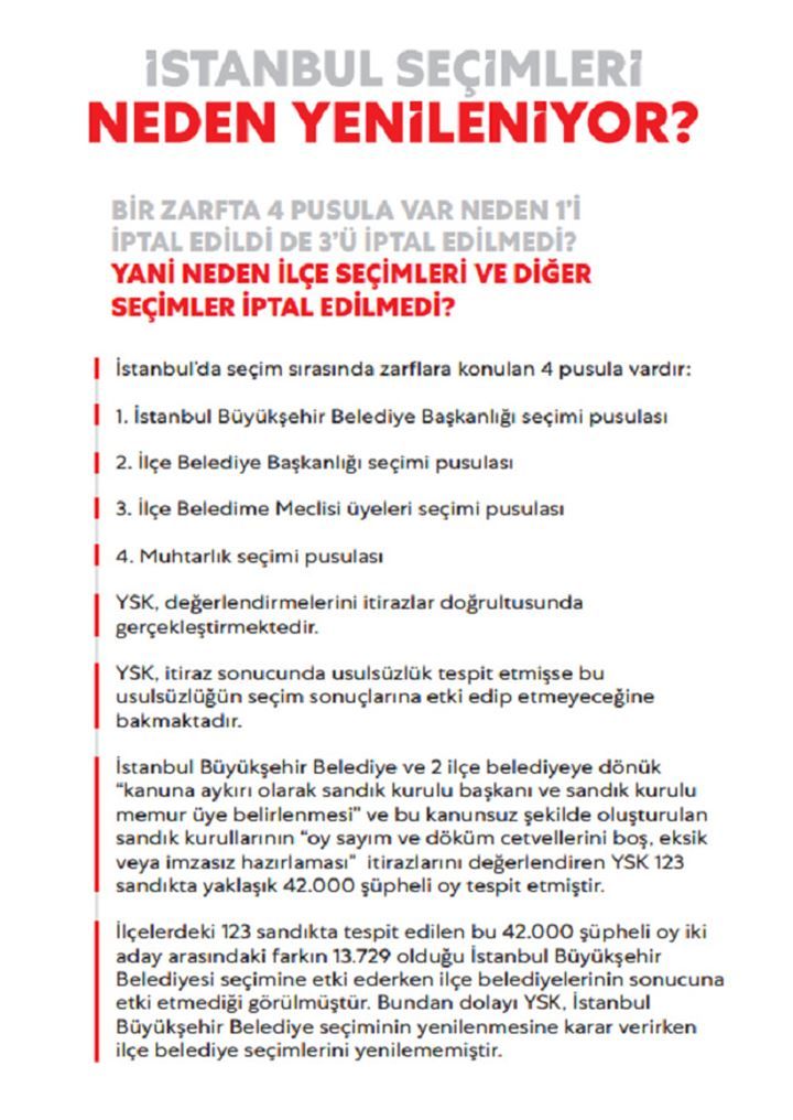 Seçimler neden yenileniyor? İstanbul kararı için işte o kitapçık​ 6