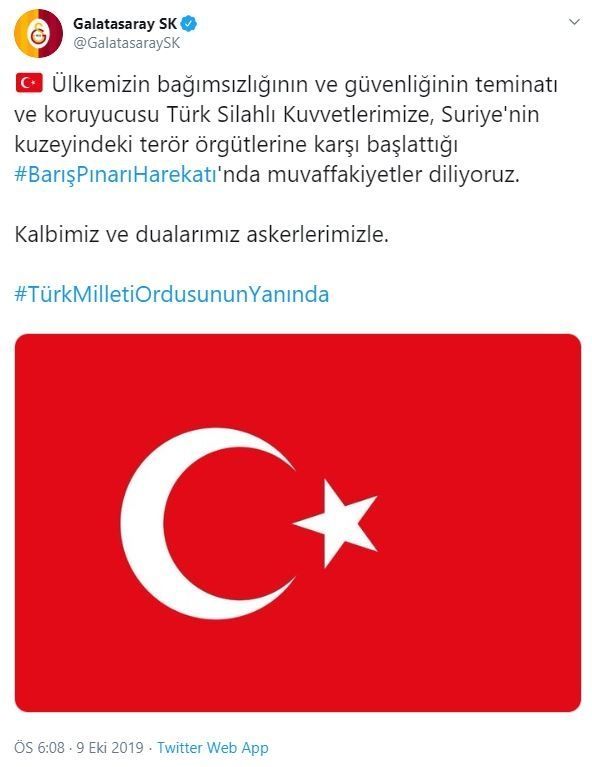 Operasyon sürüyor! Futbol camiasından Mehmetçik'e tam destek 9