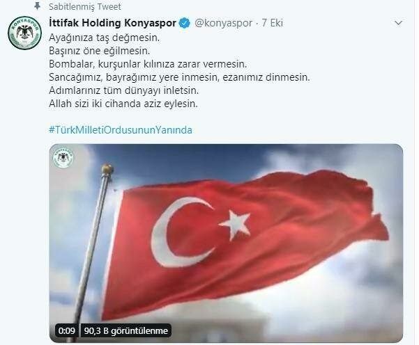 Operasyon sürüyor! Futbol camiasından Mehmetçik'e tam destek 12