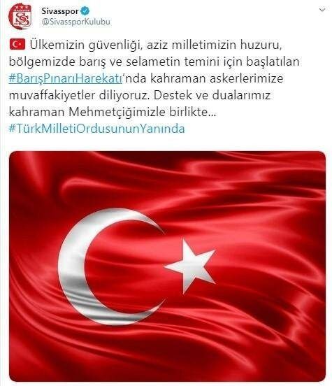 Operasyon sürüyor! Futbol camiasından Mehmetçik'e tam destek 15