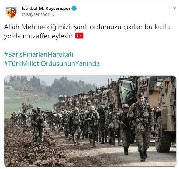 Operasyon sürüyor! Futbol camiasından Mehmetçik'e tam destek 19