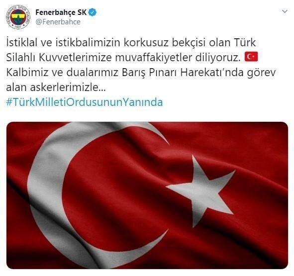 Operasyon sürüyor! Futbol camiasından Mehmetçik'e tam destek 8