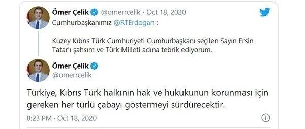 Türk siyasetçilerden Ersin Tatar'a tebrik yağdı 8