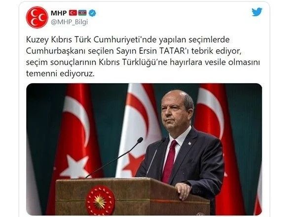 Türk siyasetçilerden Ersin Tatar'a tebrik yağdı 3
