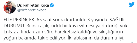 65 saat sonra kurtarılan Elif'ten ilk görüntü 4