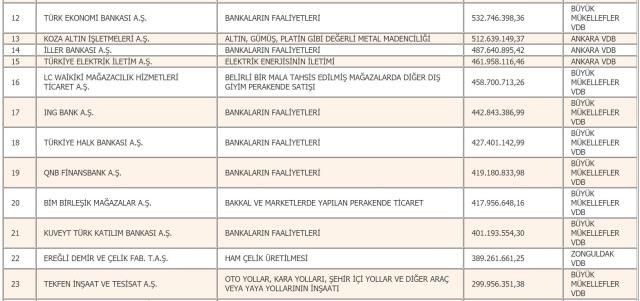 Türkiye'nin 2019 yılı vergi rekortmenleri belli oldu 12