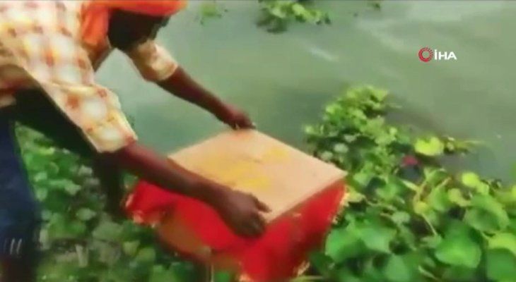 Nehirde yüzen sandıktan bakın ne çıktı! Dünyayı şoke olay 1
