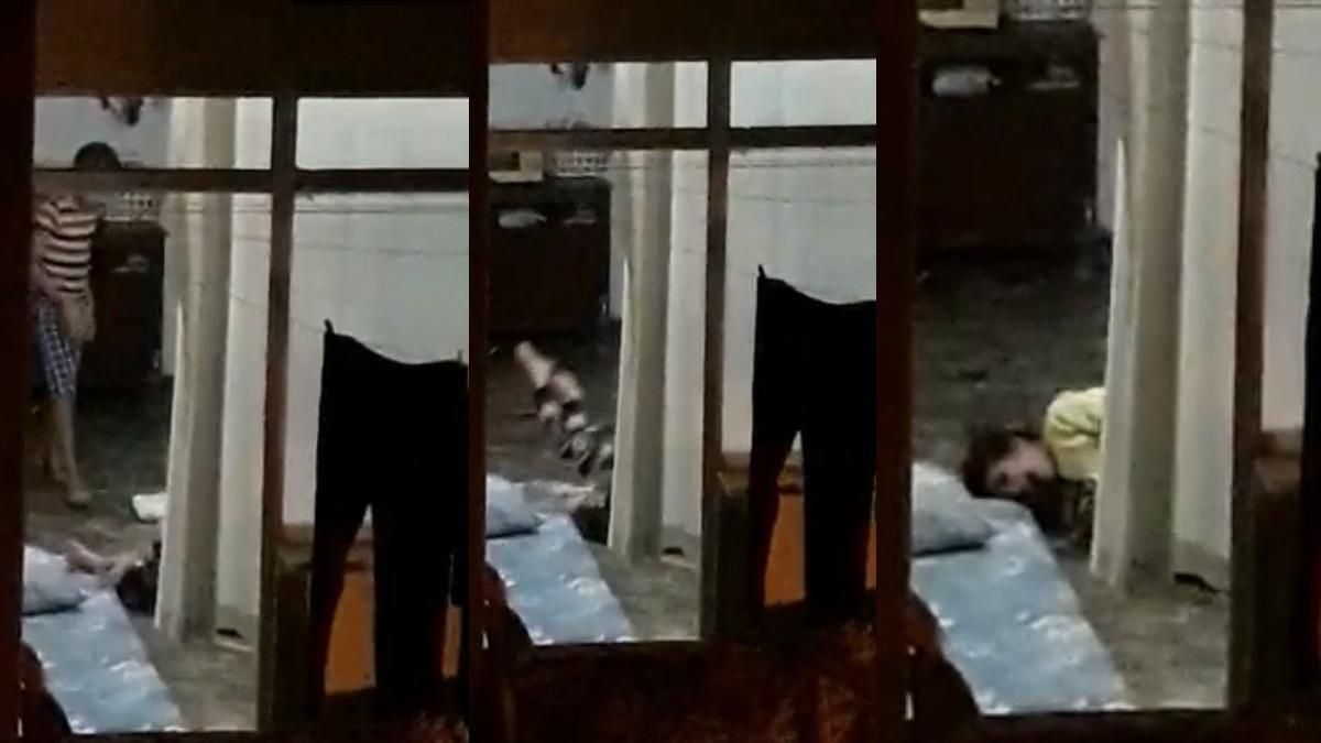 Engelli torununu işte böyle darp etti! Yürek yakan görüntüler 10