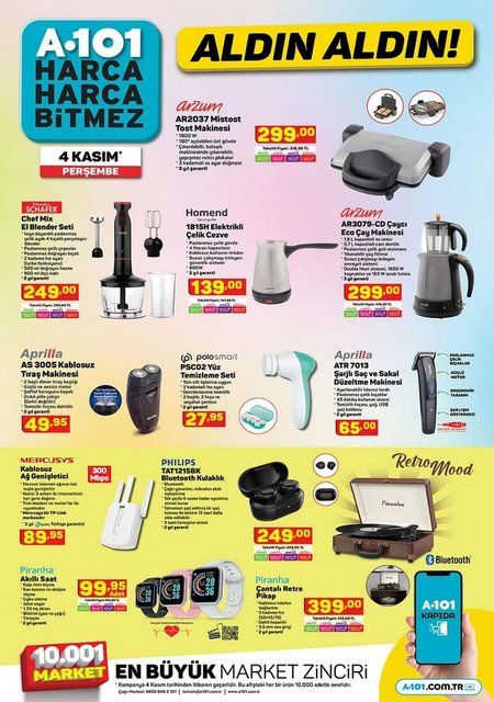 A101'de bu hafta sürpriz ürünler var! 4 Kasım Perşembe A101 aktüel ürünler kataloğunda neler var? 6