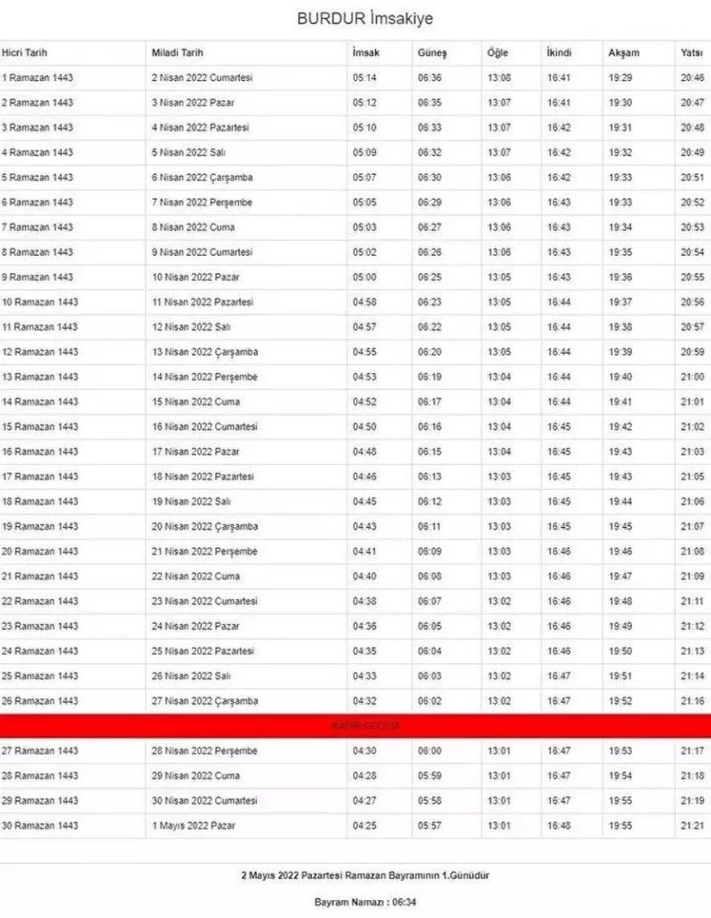 Ramazan ayı başlıyor... İşte, il ili imsakiye vakitleri 21