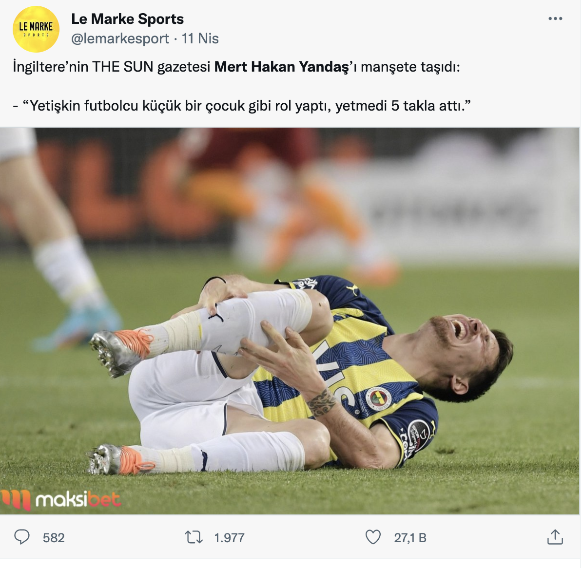 Sosyal medya çok acımasız! Mert Hakan Yandaş’ın taklasıyla ilgili atılan tweetler gülmekten kırıyor 1