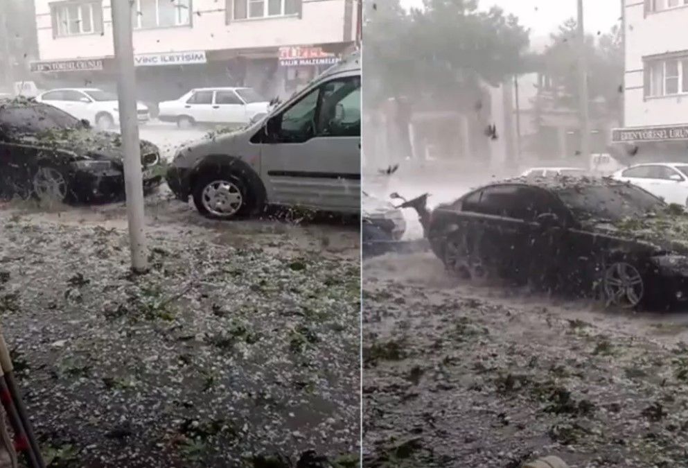 Konya'da kıyamet gibi görüntü! Sosyal medyada olay oldu... 2