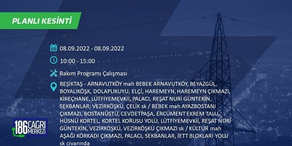 8 Eylül Perşembe elektrikler ne zaman saat kaçta gelecek? İşte elektrik kesinti saatleri 12