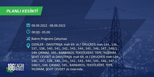 8 Eylül Perşembe elektrikler ne zaman saat kaçta gelecek? İşte elektrik kesinti saatleri 19