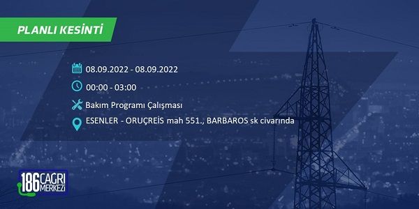 8 Eylül Perşembe elektrikler ne zaman saat kaçta gelecek? İşte elektrik kesinti saatleri 20