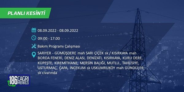8 Eylül Perşembe elektrikler ne zaman saat kaçta gelecek? İşte elektrik kesinti saatleri 23