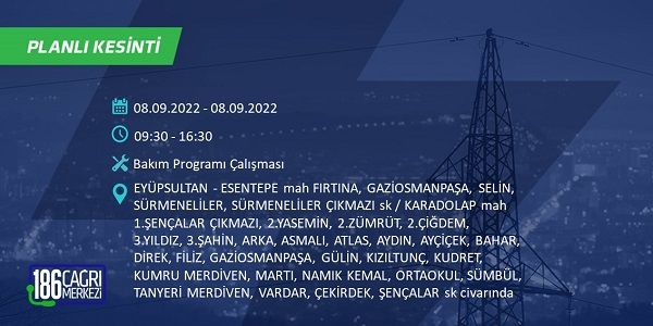 8 Eylül Perşembe elektrikler ne zaman saat kaçta gelecek? İşte elektrik kesinti saatleri 25