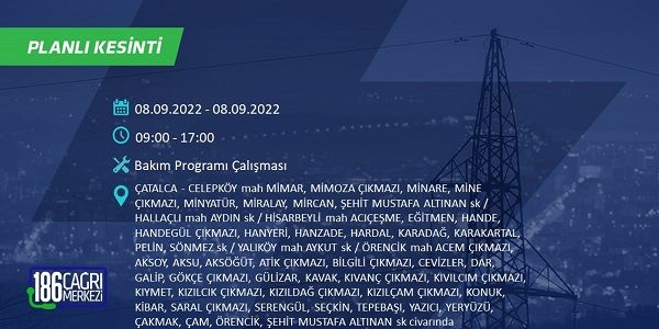 8 Eylül Perşembe elektrikler ne zaman saat kaçta gelecek? İşte elektrik kesinti saatleri 5