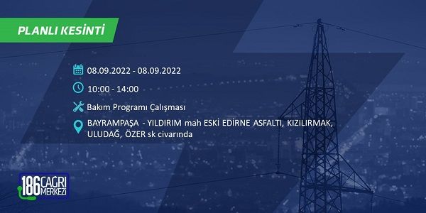 8 Eylül Perşembe elektrikler ne zaman saat kaçta gelecek? İşte elektrik kesinti saatleri 9