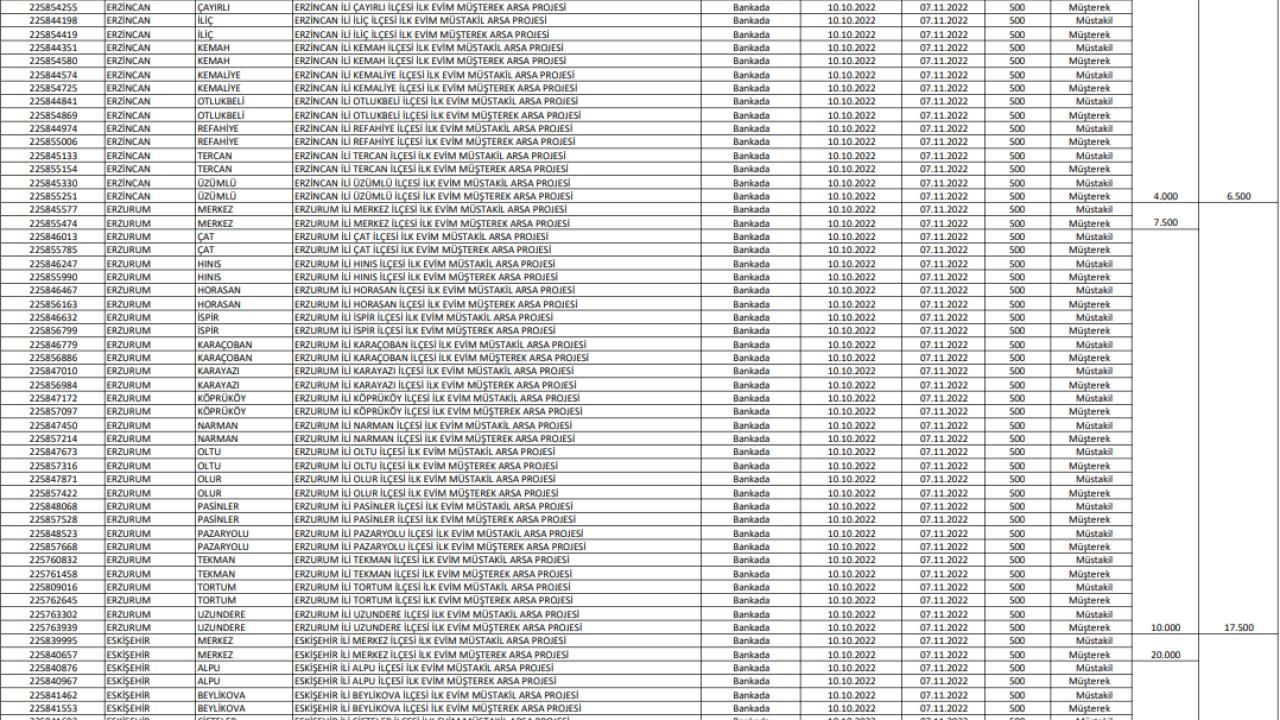 İlk Evim Arsa illerde hangi bölgelerde olacak ve ne kadar kontenjan ayrılacak? 12