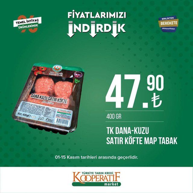 Tarım Kredi Kooperatifi Market Kasım ayı indirimleri! 15 gün boyunca sürecek... 1