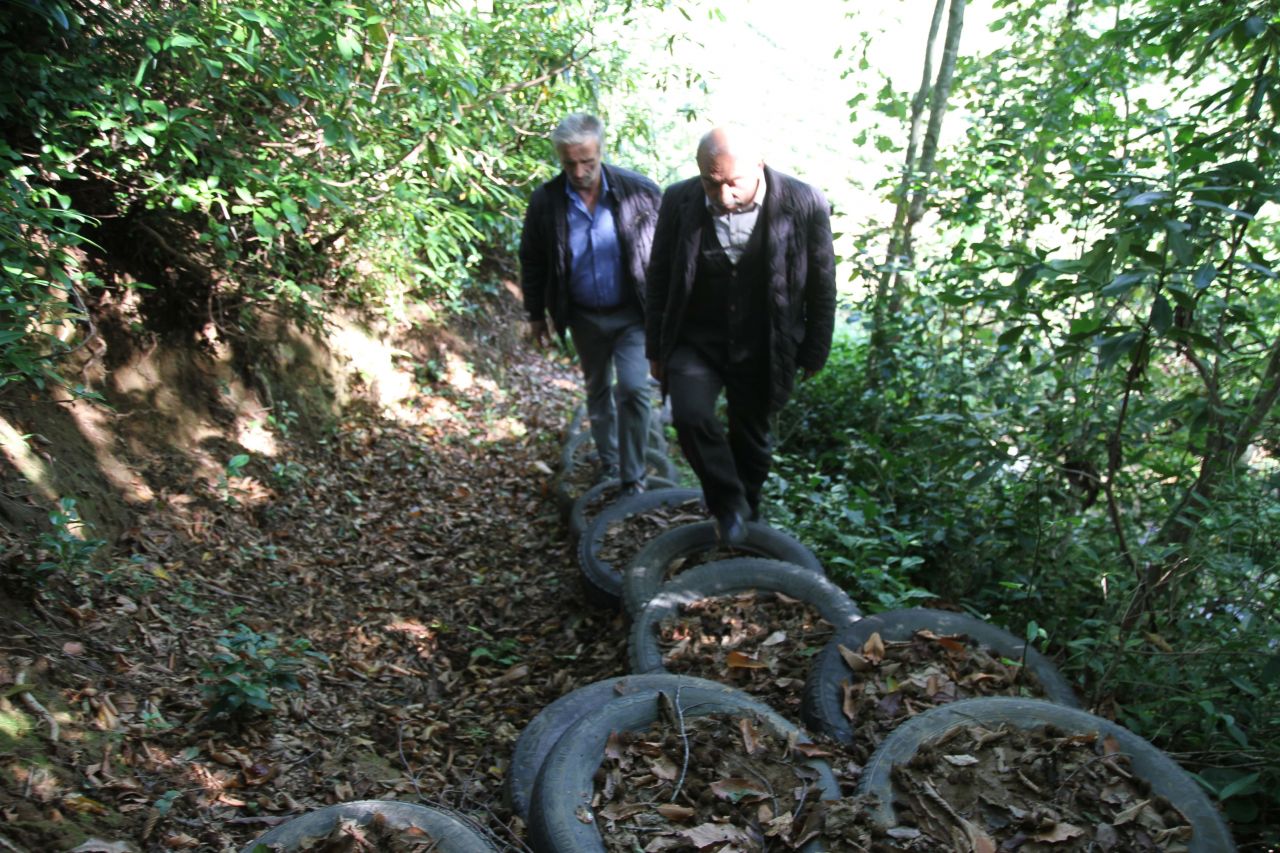 Rizeli yine yaptı yapacağını! Araba lastiklerinden öyle bir şey oluşturdu ki… 6