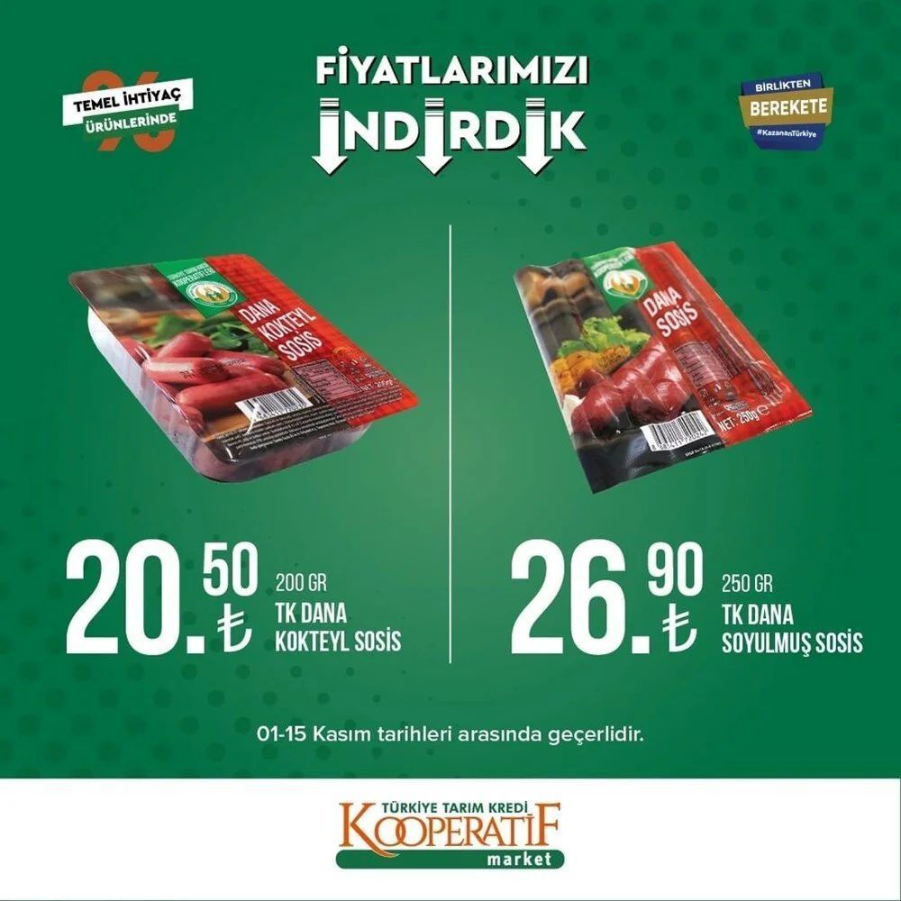 Tarım Kredi Kooperatif Market indirimli ürünler listesi belli oldu 9