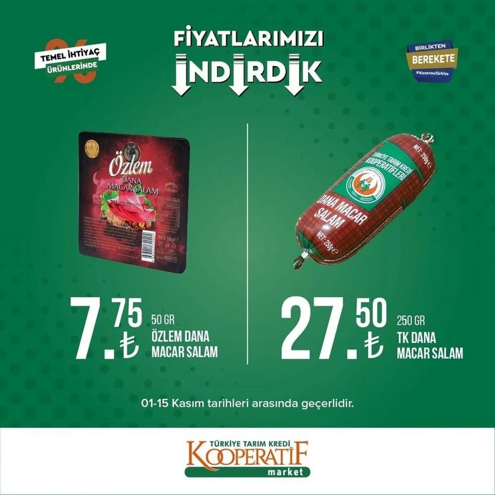 Tarım Kredi Kooperatif Market indirimli ürünler listesi belli oldu 10